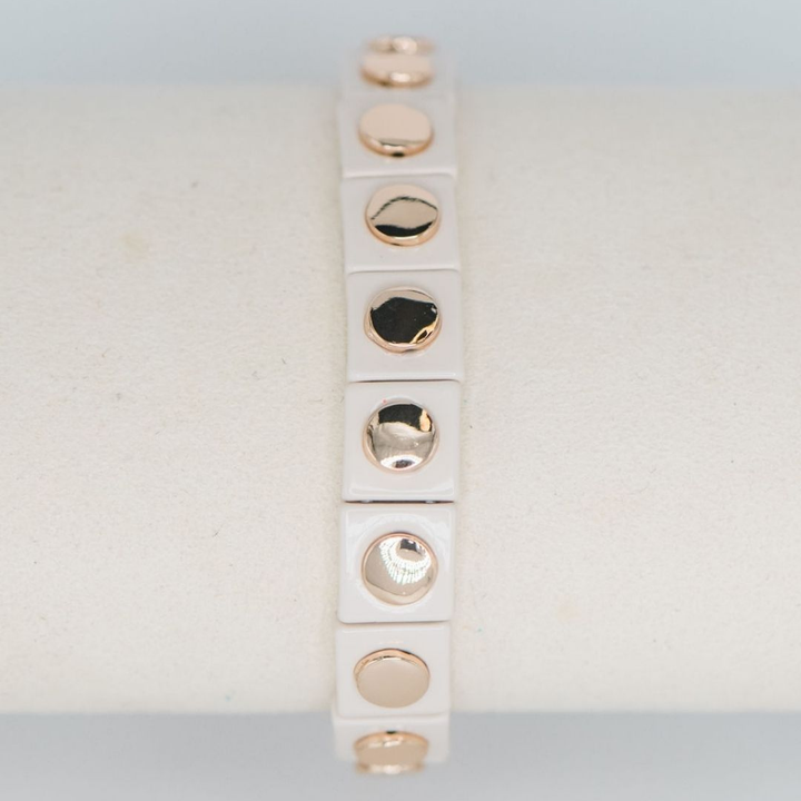 Geometric Stretch Bracelet - Coconut