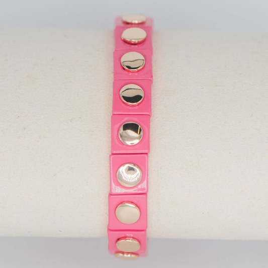 Geometric Stretch Bracelet - Pink