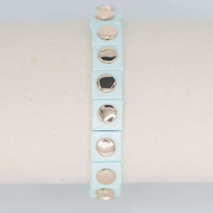Geometric Stretch Bracelet - Sea Foam