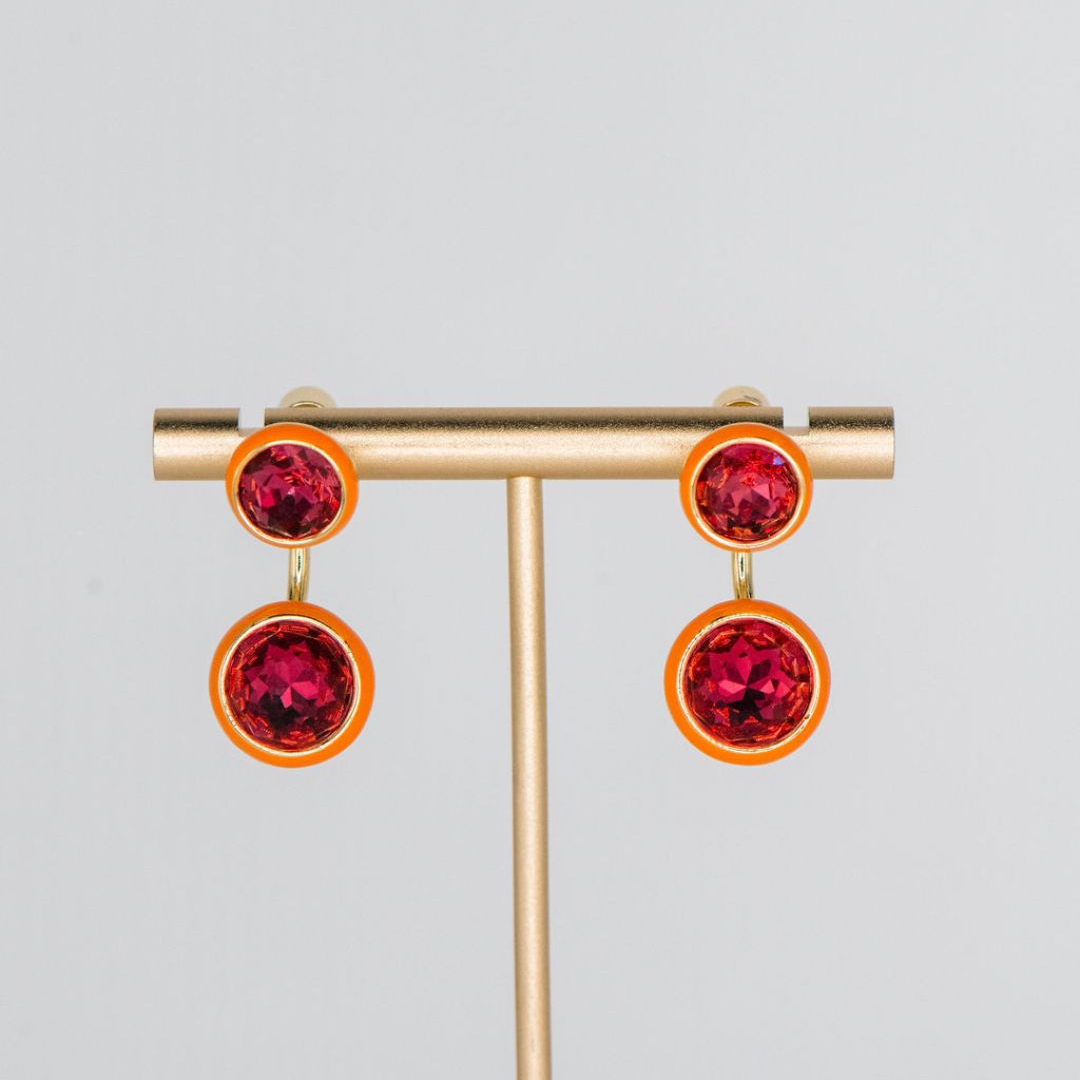 Maison Wrap Earring - Orange / Pink