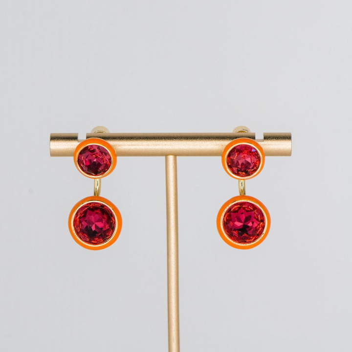 Maison Wrap Earring - Orange / Pink