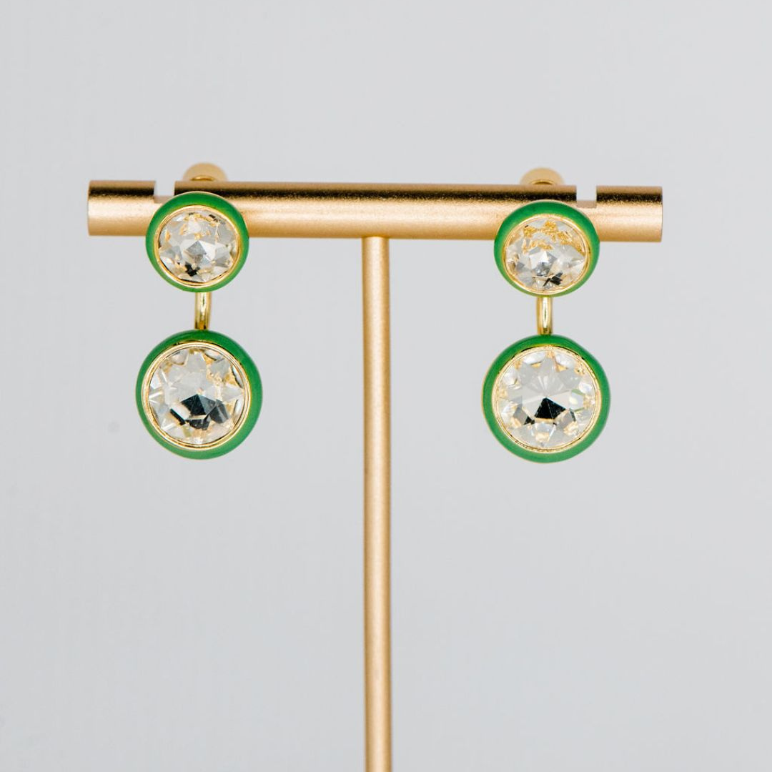 Maison Wrap Earring - Green / Crystal