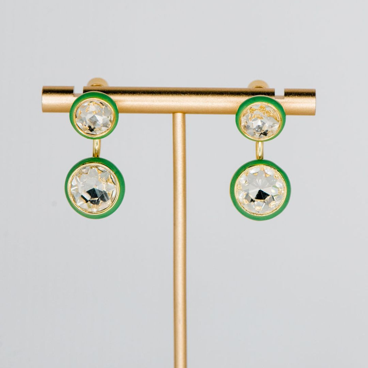 Maison Wrap Earring - Green / Crystal