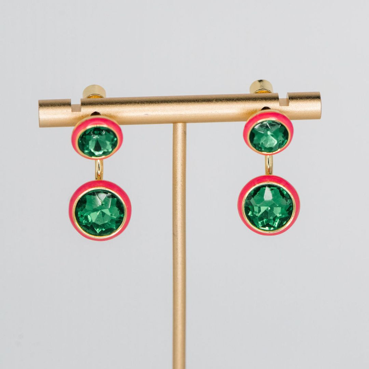 Maison Wrap Earring - Pink / Green