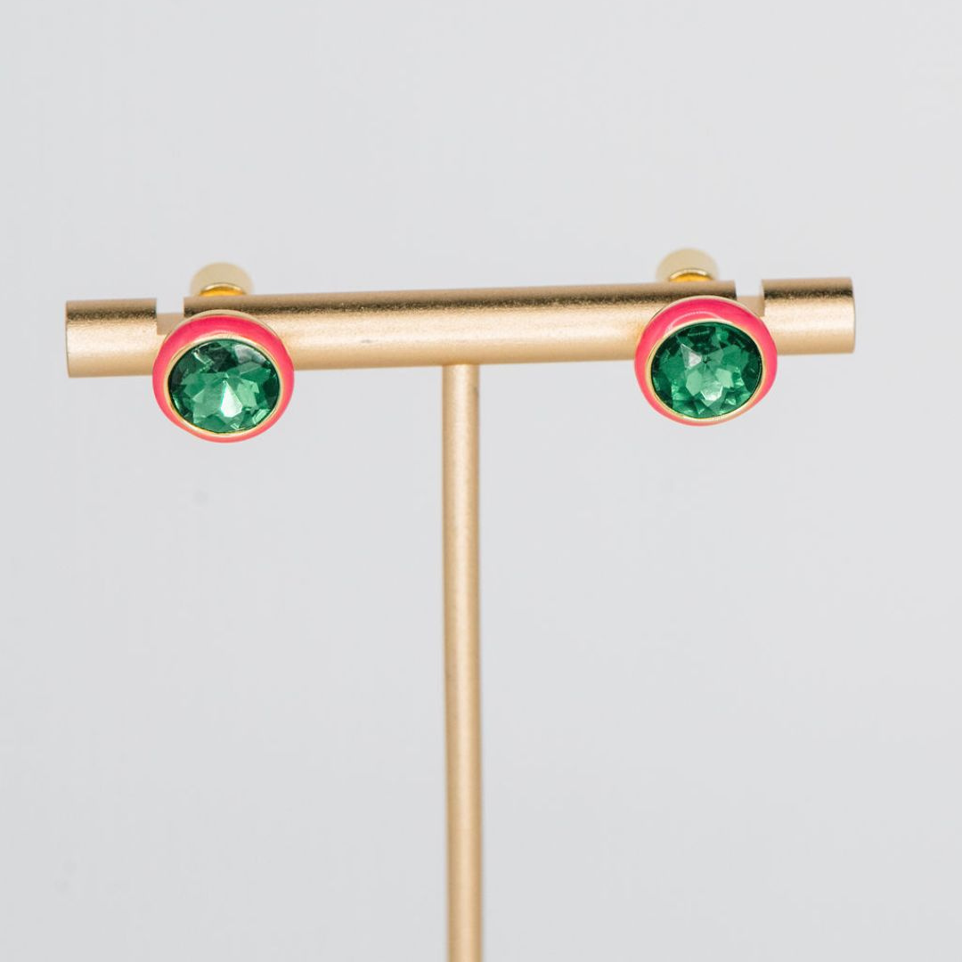 Maison Wrap Earring - Pink / Green