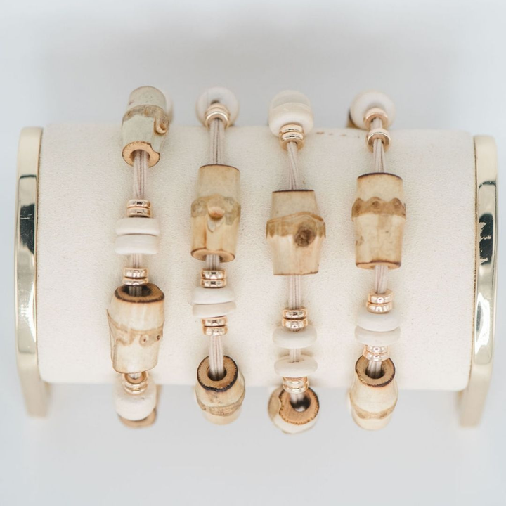 Bamboo Hair Tie Set - Coconut