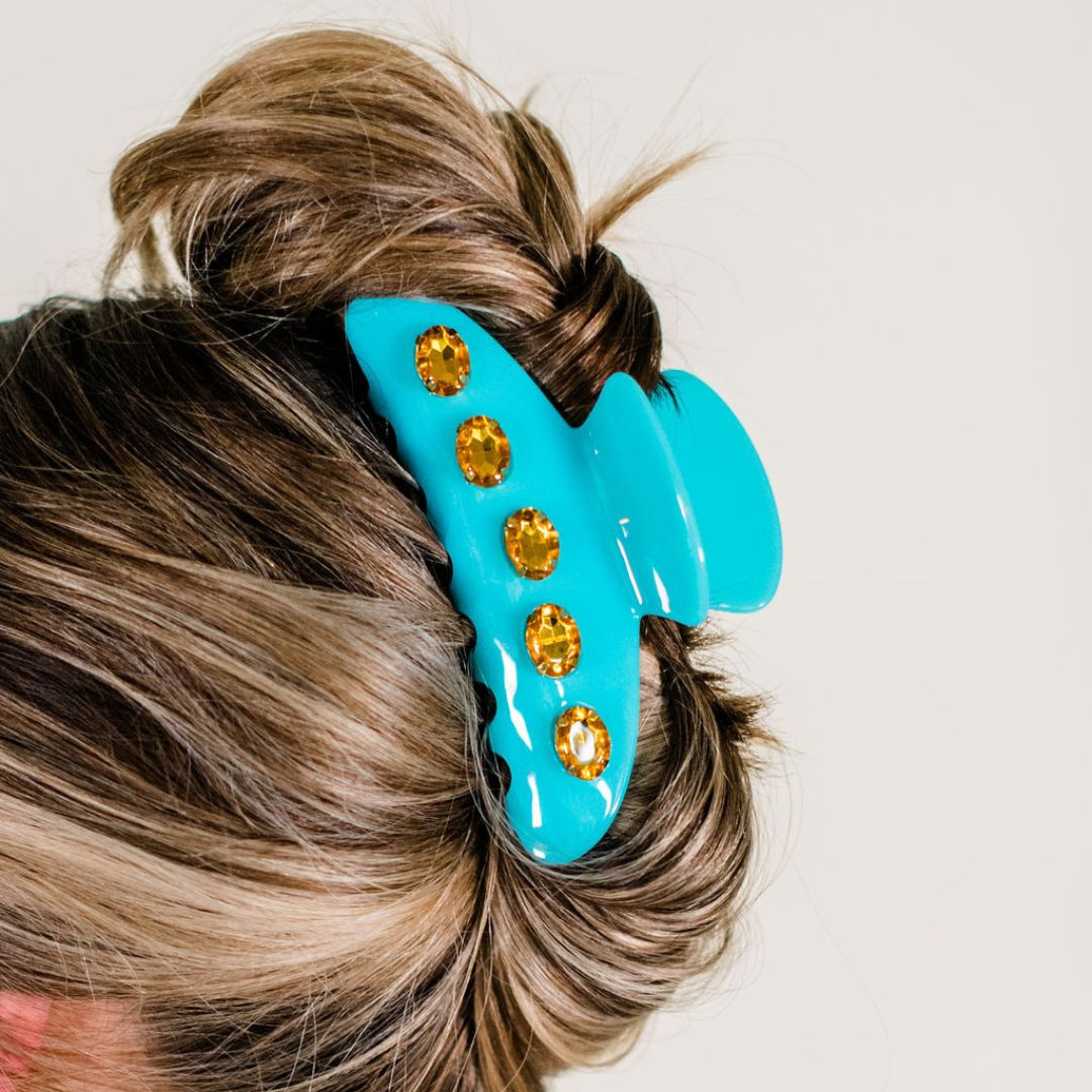 Sea Glass Hair Claw - Blue