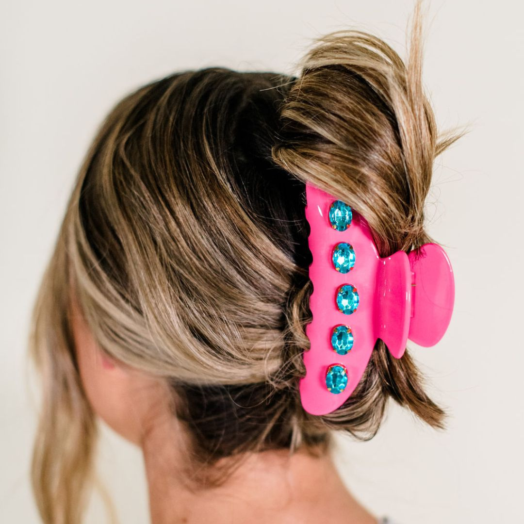 Sea Glass Hair Claw - Pink