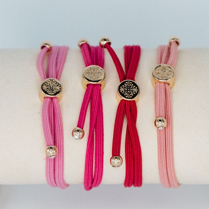 Skinny Hair Tie Set - Coral Sunset