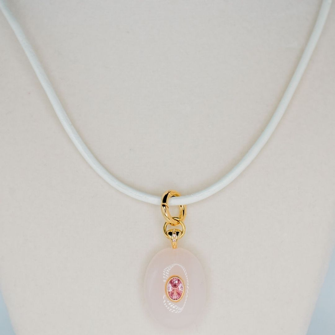 Combing Necklace - Coconut / Pink