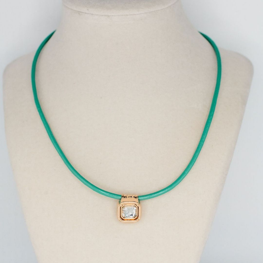 Gold Sparkle Necklace - Turquoise