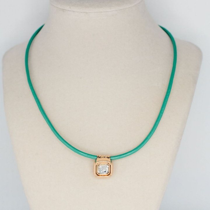 Gold Sparkle Necklace - Turquoise
