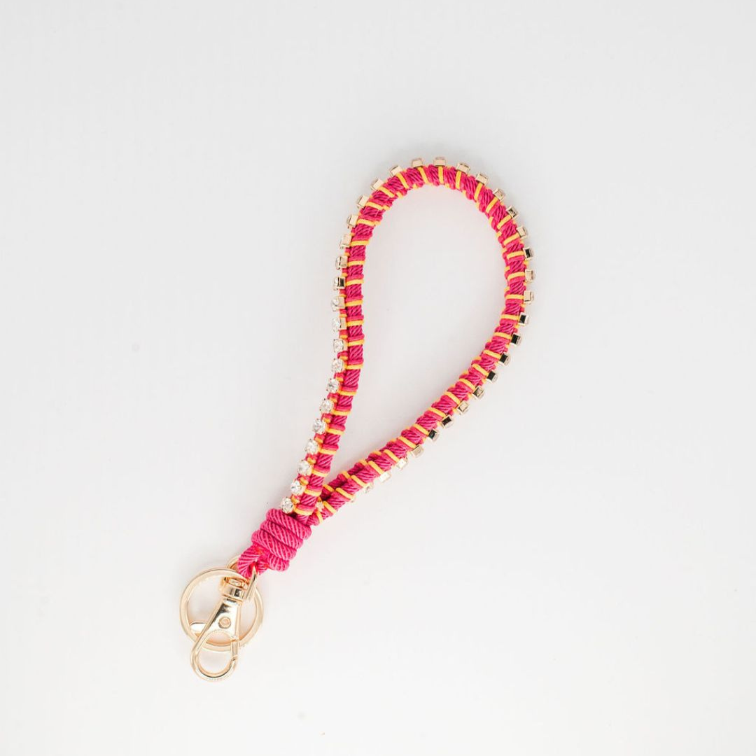 Beach Bling Bag Charm - Pink / Yellow