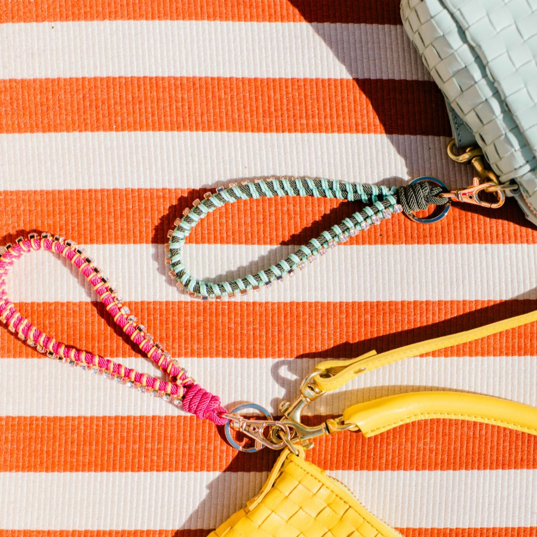 Beach Bling Bag Charm - Pink / Yellow