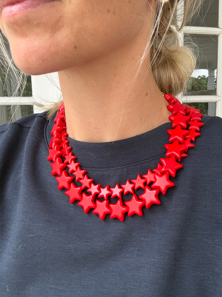 Star Necklace - Small - Bright Red