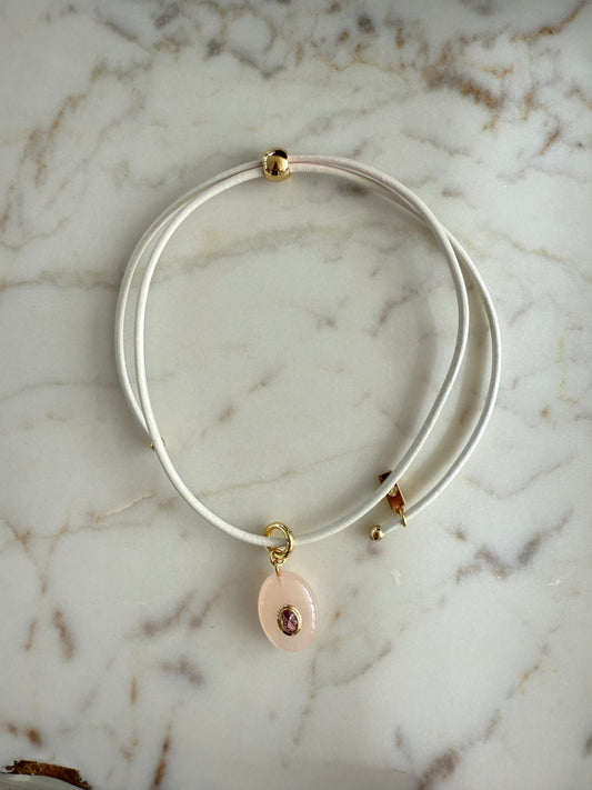 Beach Combing Necklace - Coconut / Pink