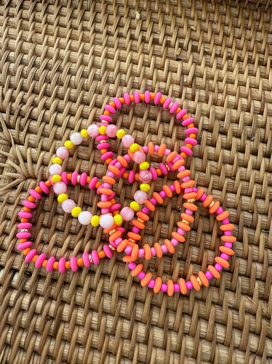 Calypso Stack (5 Bracelets) - Pink