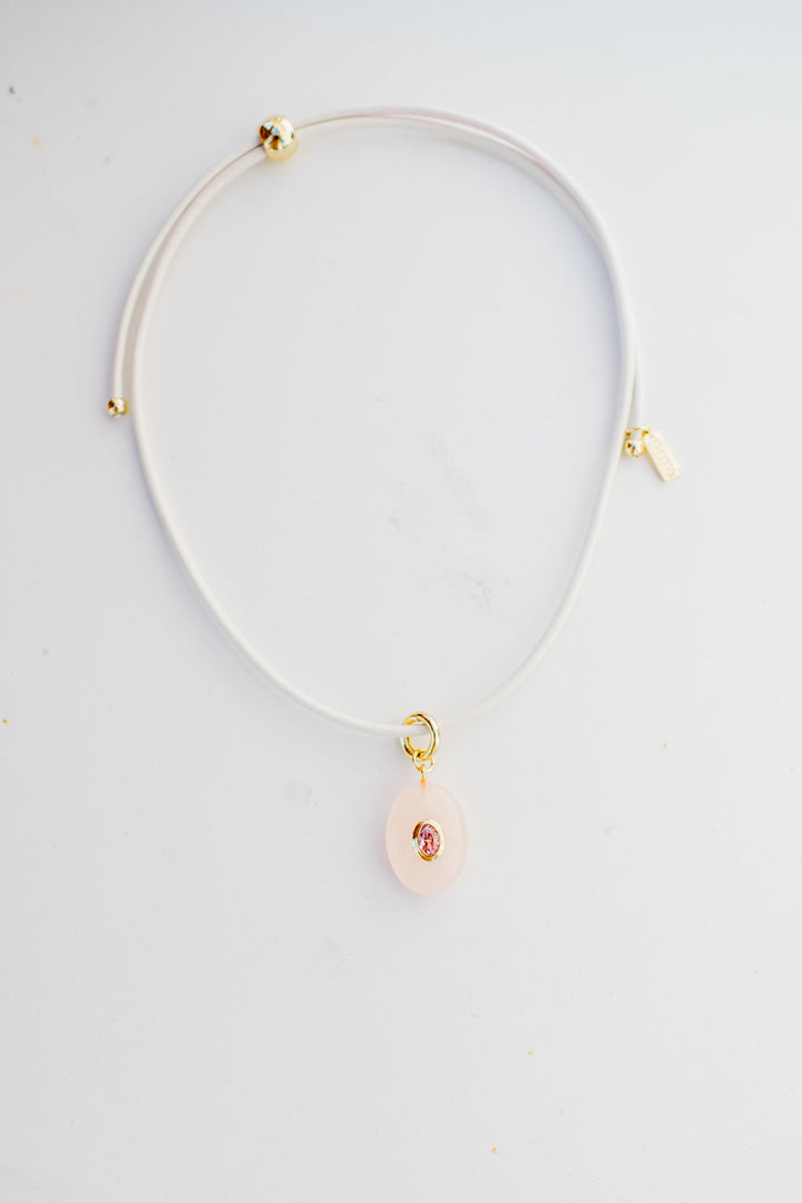 Combing Necklace - Coconut / Pink