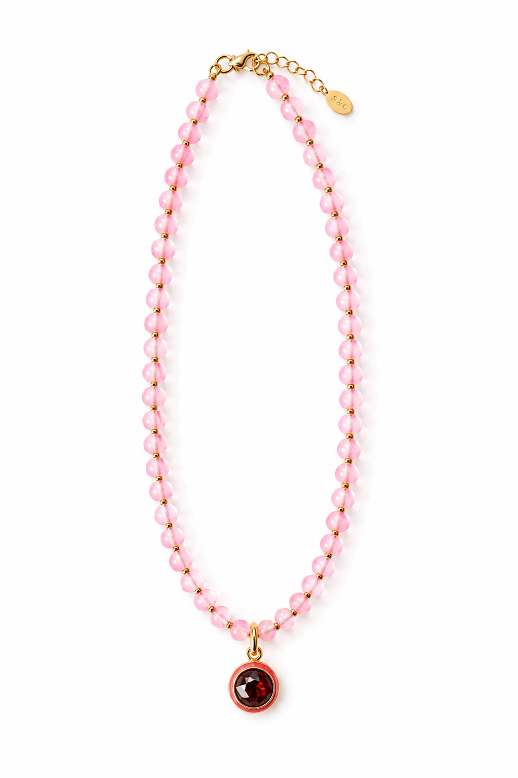 Luna Beaded Pendant - Pink Cashmere