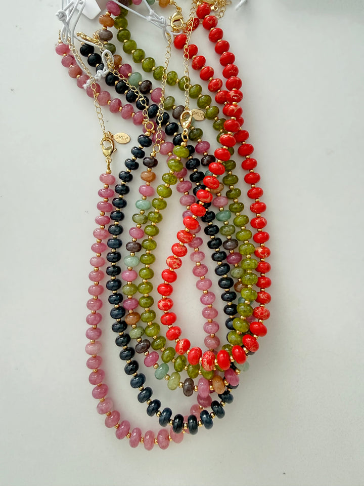 Sea Glass Necklace - Bright Red