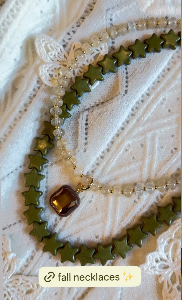 Harvest Pendant Beaded Necklace - Toasted Almond PREORDER SHIPS 9/20