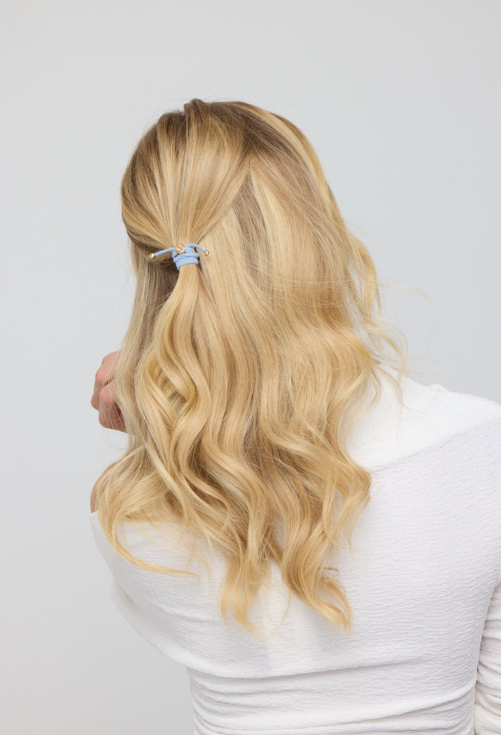 Skinny Hair Tie Set - Caribbean Blue