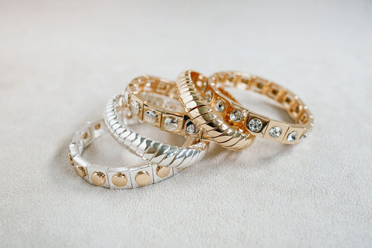 Triple Bracelet Set - Silver