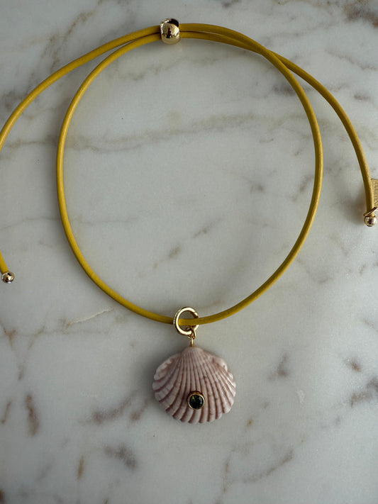 Beach Combing Necklace - Yellow / Coconut