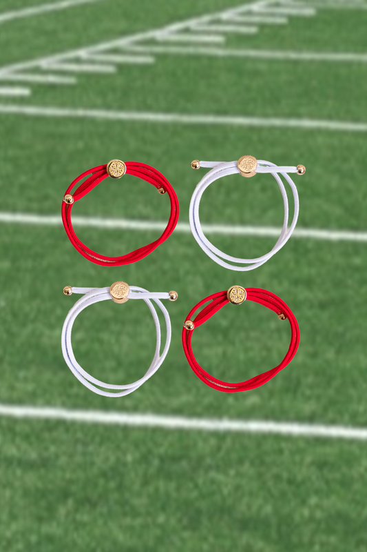 Skinny Hair Tie Set - Red / White