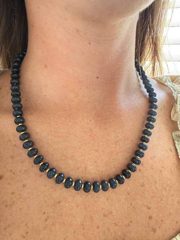 Sea Glass Necklace - Navy