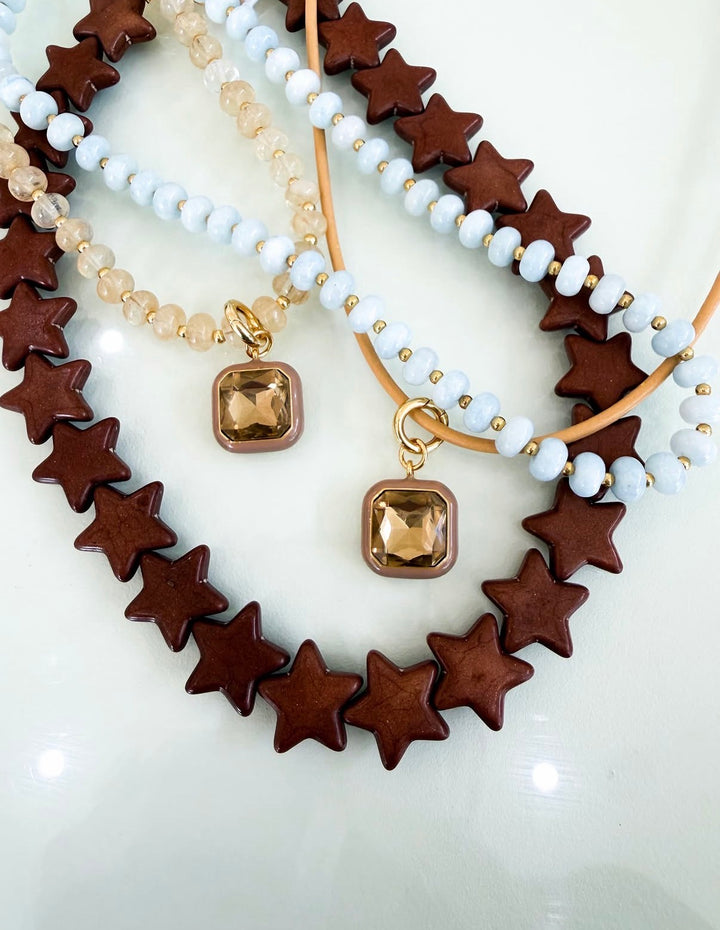Star Necklace - Large - Brown