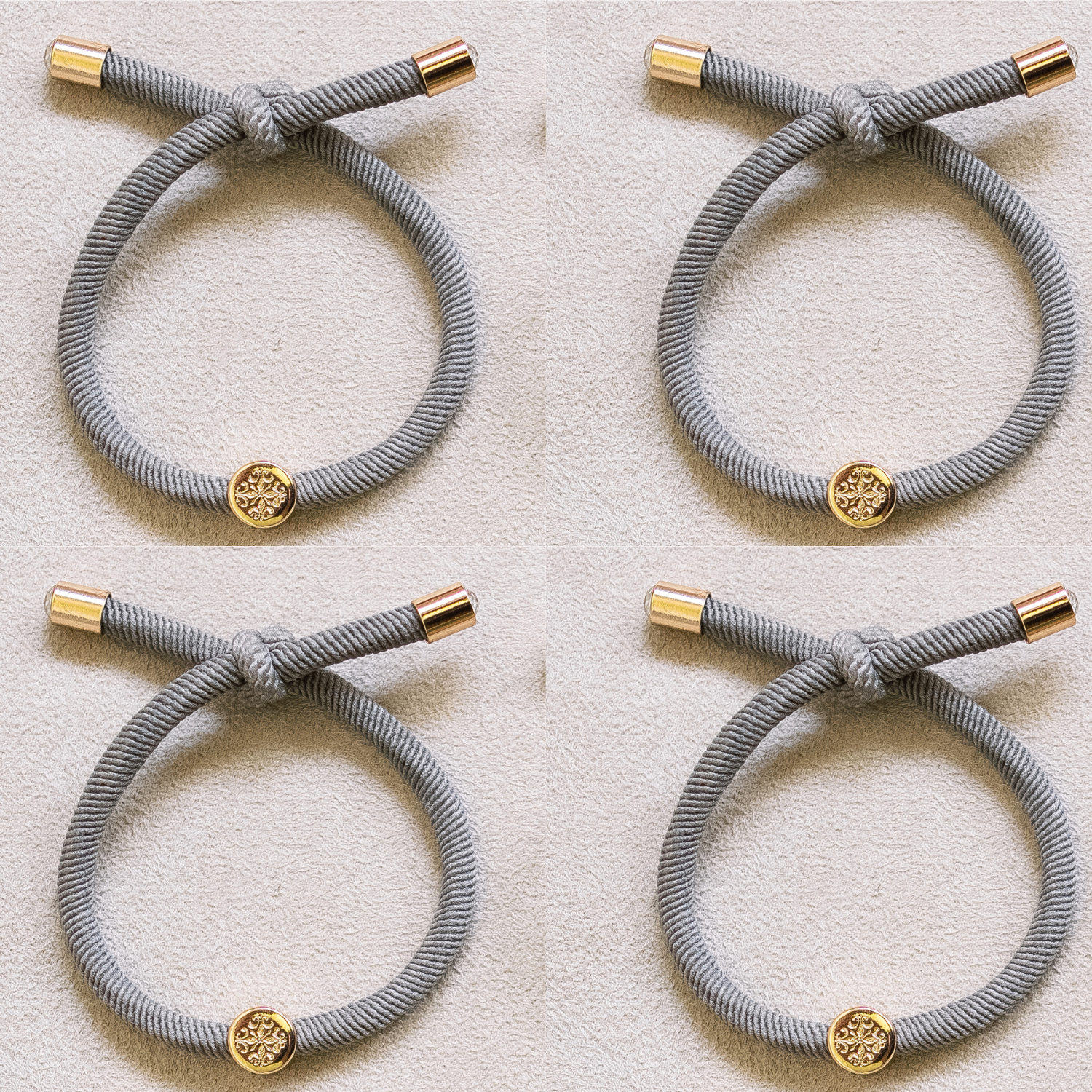 core collection original hair tie set sold as a set of four all grey color