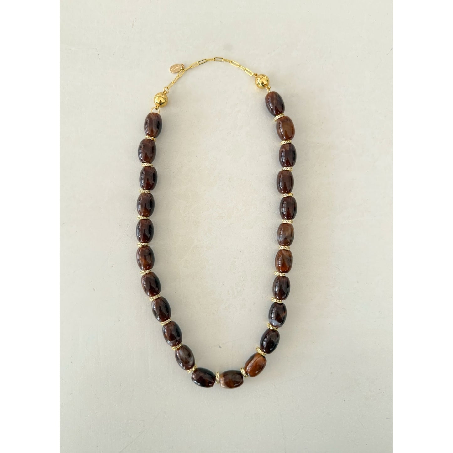 Chunky Link Necklace - Dark Brown