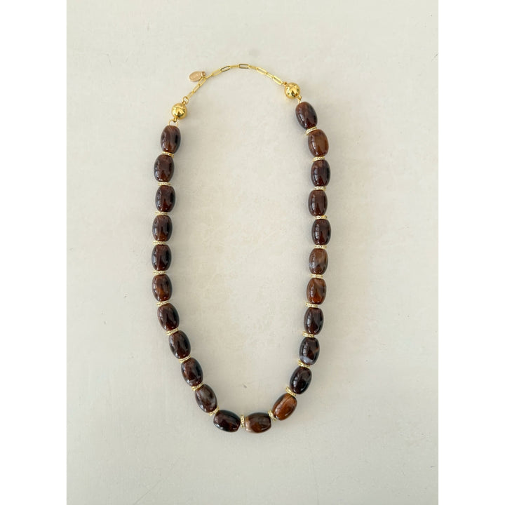 Chunky Link Necklace - Dark Brown