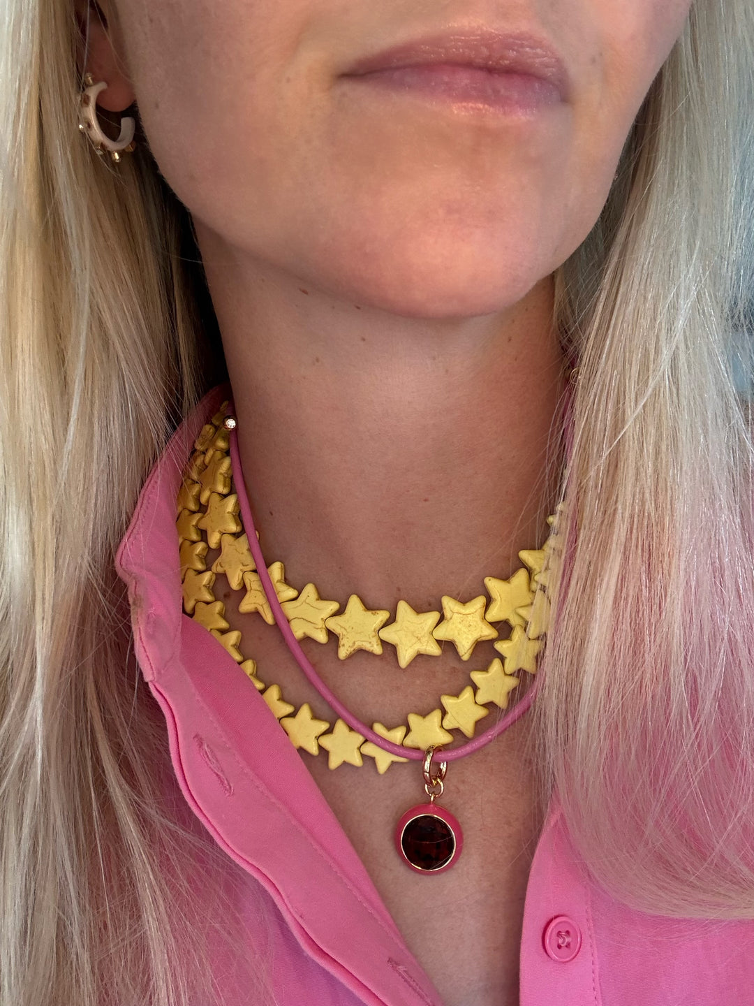 Luna Pendant Necklace - Pink Pendant