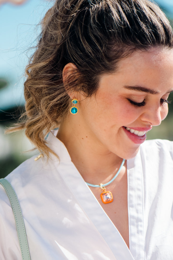 Maison Wrap Earring - Yellow / Turquoise