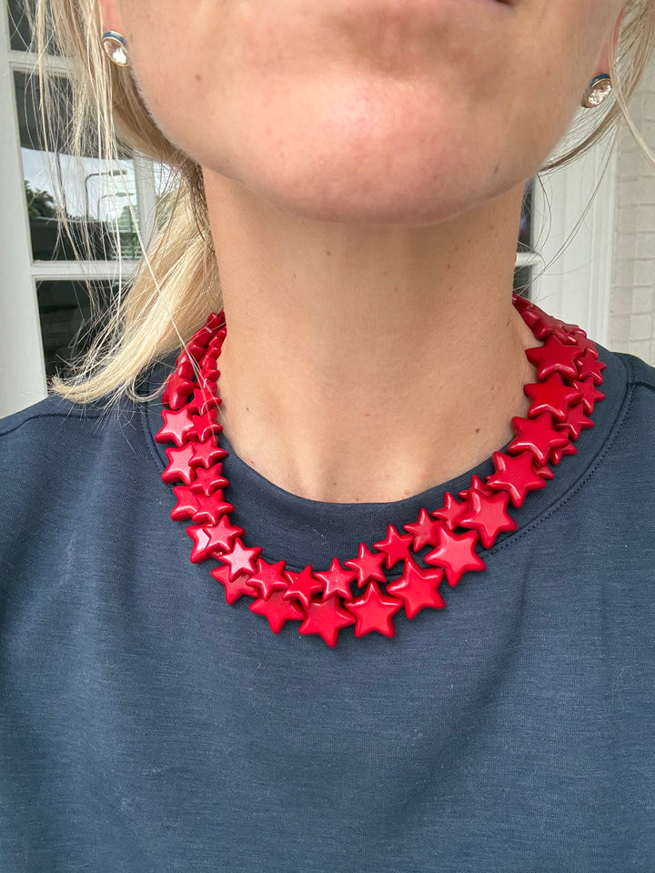 Star Necklace - Large - Red