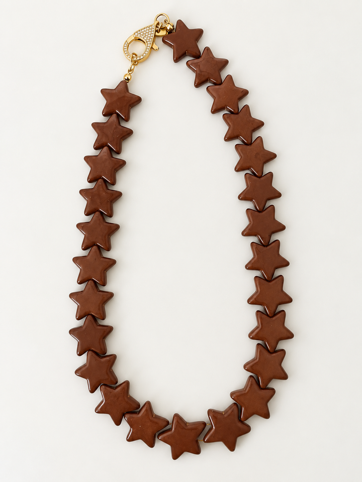 Star Necklace - Large - Brown