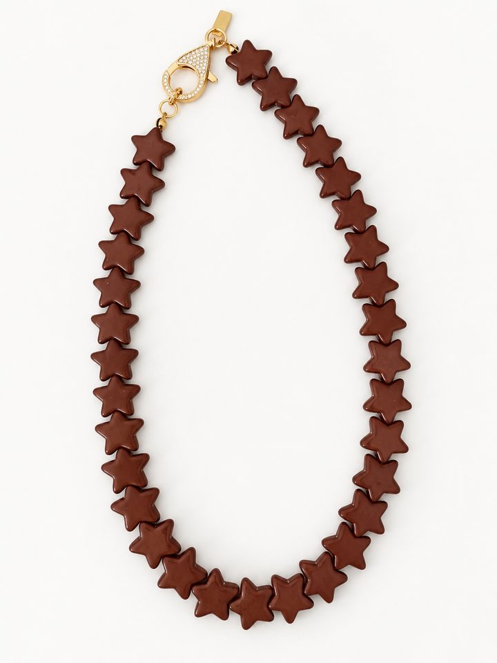 Star Necklace - Small - Brown