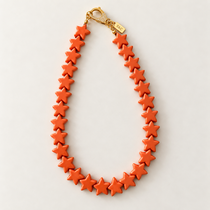 Star Necklace - Large - Orange