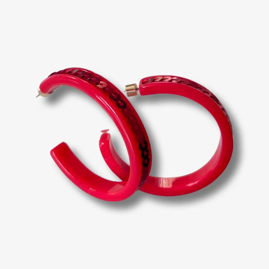 Sequin Hoop - Red