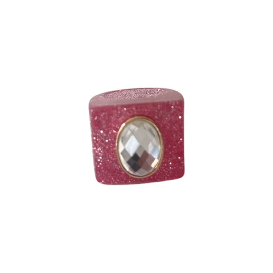 Glitzy Gal Ring - Hot Pink Confetti