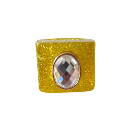 Glitzy Gal Ring - Yellow Confetti