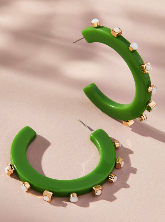 City Girl Jewel Hoop - Green