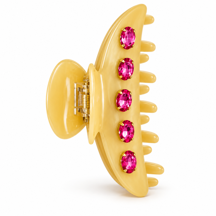 Butter Yellow Sparkle Claw Clip