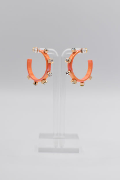 Orange Metal Hoop - Crystal