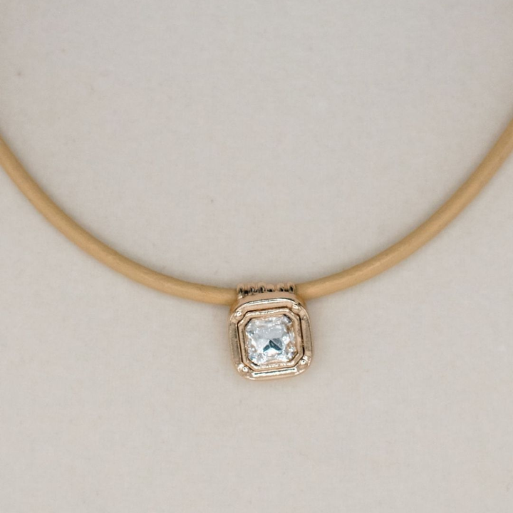 Gold Sparkle Necklace - Tan