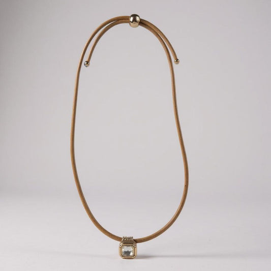 Leather Cord Necklace - Tan