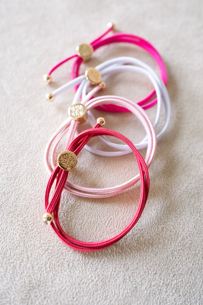 Skinny Hair Tie Set - Pink