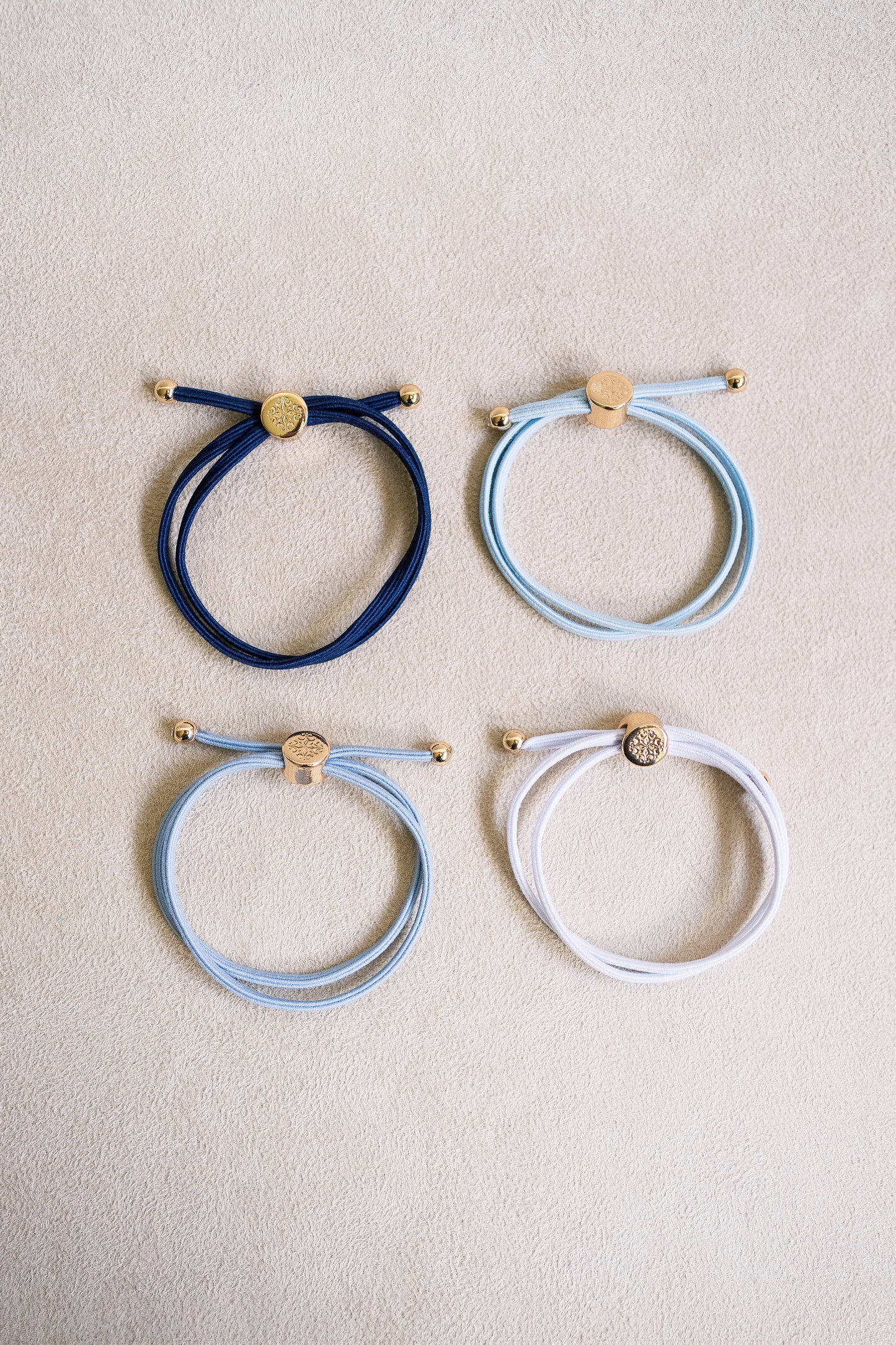 Skinny Hair Tie Set - Gameday Blue